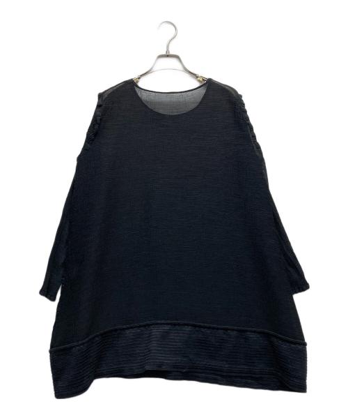 me ISSEY MIYAKE（ミーイッセイ ミヤケ）me ISSEY MIYAKE (ミーイッセイ ミヤケ) チュニックブラウス ブラック サイズ:-の古着・服飾アイテム
