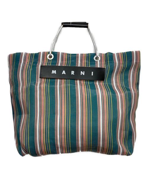 MARNI（マルニ）MARNI (マルニ) マーケットストライプトートバッグ ブルーの古着・服飾アイテム