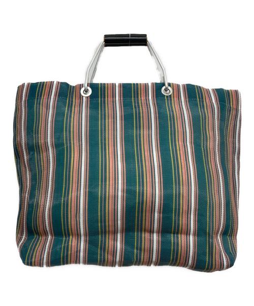 MARNI（マルニ）MARNI (マルニ) マーケットストライプトートバッグ ブルーの古着・服飾アイテム