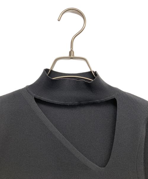 ESTNATION（エストネーション）ESTNATION (エストネーション) アシンメトリーカッティニット ブラック サイズ:FREEの古着・服飾アイテム
