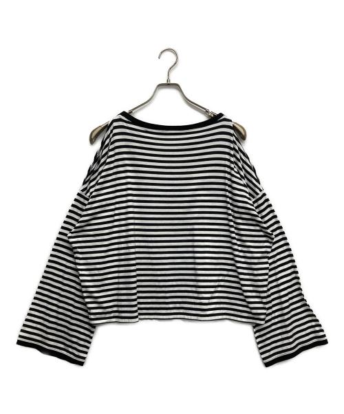 permanent（パーマネント）permanent (パーマネント) ボーダーカットソー ブラック サイズ:Fの古着・服飾アイテム