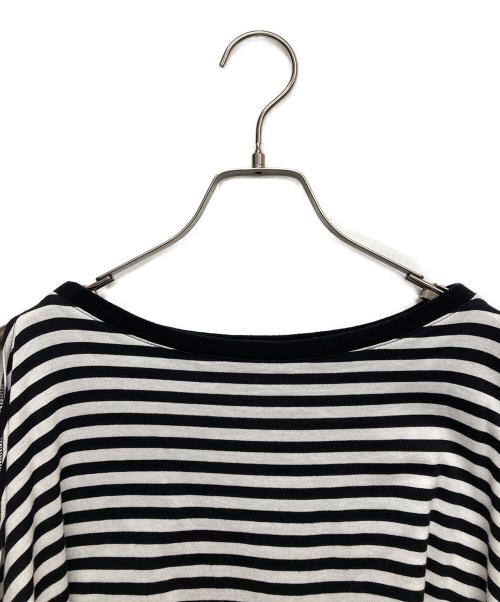 permanent（パーマネント）permanent (パーマネント) ボーダーカットソー ブラック サイズ:Fの古着・服飾アイテム