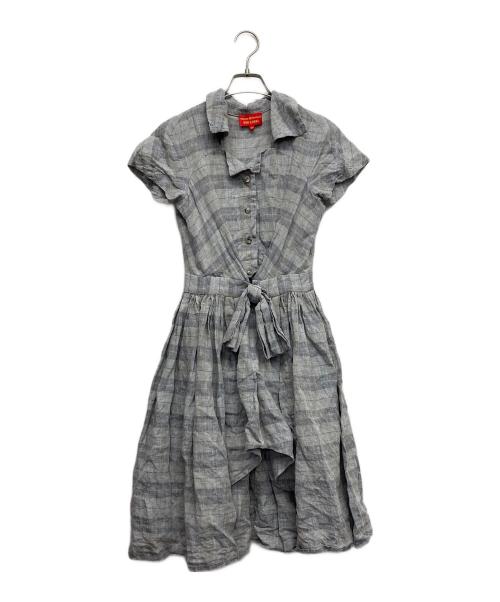 Vivienne Westwood RED LABEL（ヴィヴィアンウエストウッドレッドレーベル）Vivienne Westwood RED LABEL (ヴィヴィアンウエストウッドレッドレーベル) リネンワンピース グレー サイズ:40の古着・服飾アイテム