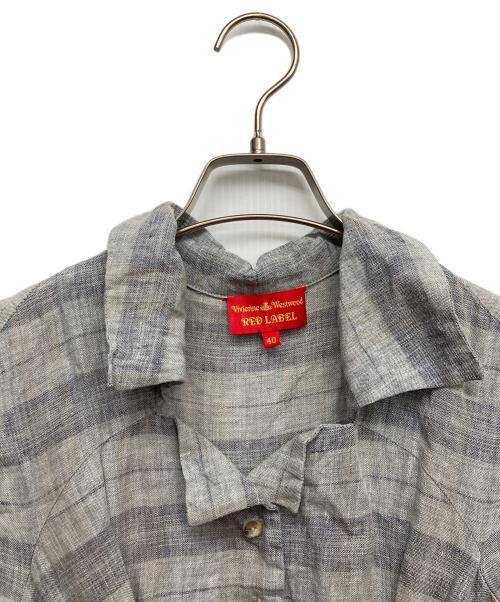 Vivienne Westwood RED LABEL（ヴィヴィアンウエストウッドレッドレーベル）Vivienne Westwood RED LABEL (ヴィヴィアンウエストウッドレッドレーベル) リネンワンピース グレー サイズ:40の古着・服飾アイテム