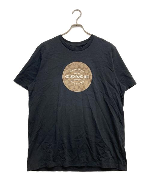 COACH（コーチ）COACH (コーチ) シグネチャープリントTシャツ ブラック サイズ:XLの古着・服飾アイテム