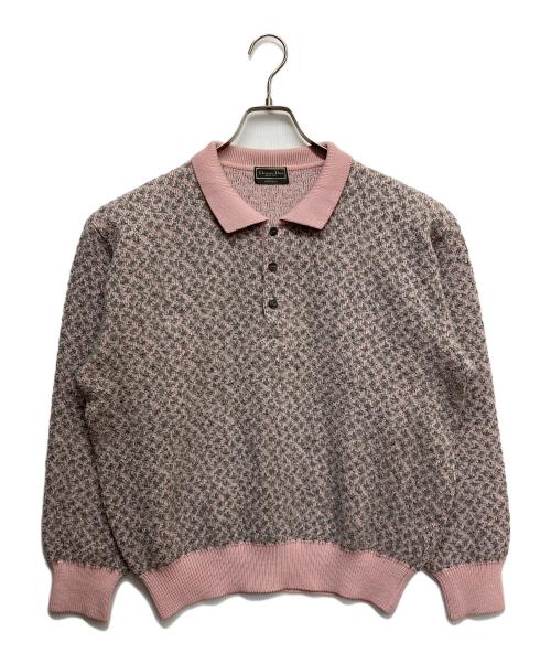 Christian Dior MONSIEUR（クリスチャンディオールムッシュ）Christian Dior MONSIEUR (クリスチャンディオールムッシュ) ニットポロシャツ ピンク サイズ:Lの古着・服飾アイテム