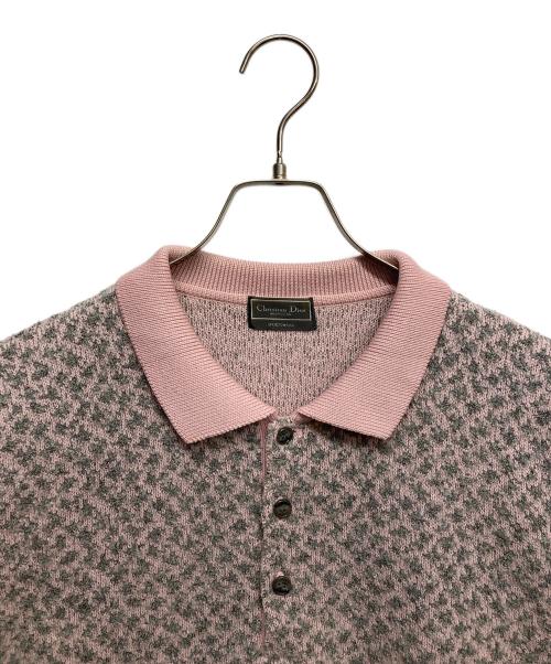 Christian Dior MONSIEUR（クリスチャンディオールムッシュ）Christian Dior MONSIEUR (クリスチャンディオールムッシュ) ニットポロシャツ ピンク サイズ:Lの古着・服飾アイテム