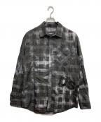 DSQUARED2ディースクエアード）の古着「Dirty Check Dropped Shoulder Shirt」｜ブラック
