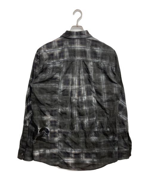 DSQUARED2（ディースクエアード）DSQUARED2 (ディースクエアード) Dirty Check Dropped Shoulder Shirt ブラック サイズ:48の古着・服飾アイテム