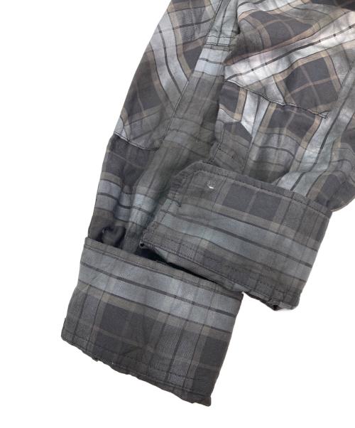 DSQUARED2（ディースクエアード）DSQUARED2 (ディースクエアード) Dirty Check Dropped Shoulder Shirt ブラック サイズ:48の古着・服飾アイテム