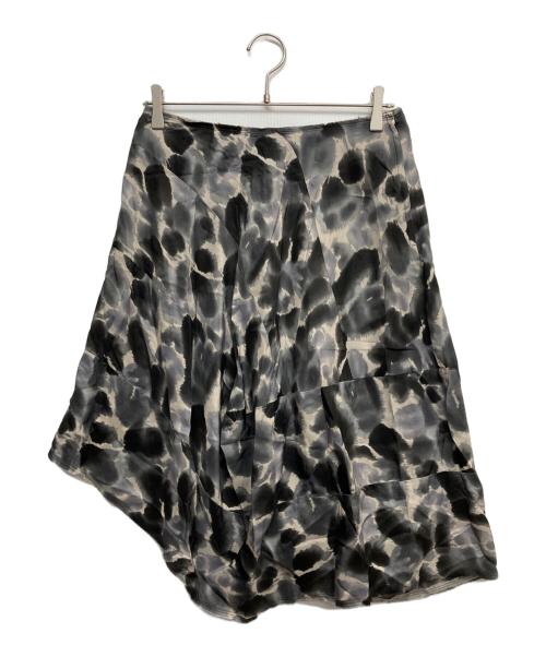 COMME des GARCONS（コムデギャルソン）COMME des GARCONS (コムデギャルソン) アシンメトリー総柄スカート ブラック サイズ:Mの古着・服飾アイテム