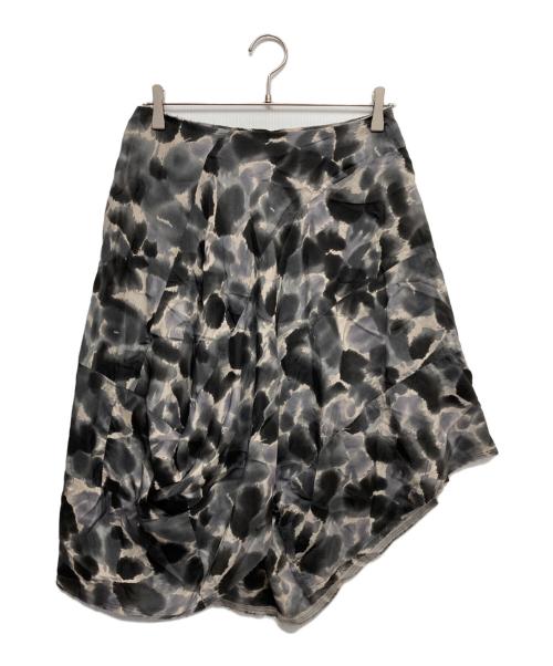 COMME des GARCONS（コムデギャルソン）COMME des GARCONS (コムデギャルソン) アシンメトリー総柄スカート ブラック サイズ:Mの古着・服飾アイテム