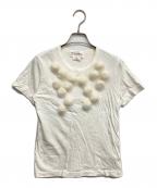 COMME des GARCONS GIRLコムデギャルソンガール）の古着「ボンボン付きTシャツ」｜ホワイト