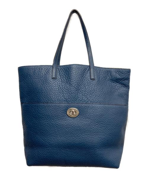 COACH（コーチ）COACH (コーチ) ターンロックレザートート ブルーの古着・服飾アイテム