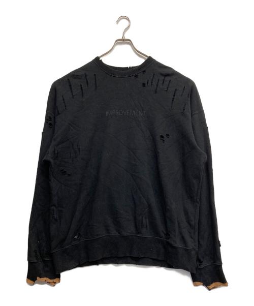 stein（シュタイン）stein (シュタイン) OVERSIZED REBUILD SWEAT LS ブラック サイズ:Mの古着・服飾アイテム