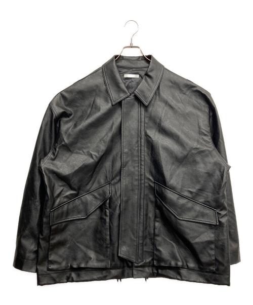 WYM LIDNM（ウィム バイ リドム）WYM LIDNM (ウィム バイ リドム) ARTIFICIAL GRAIN MILITARY BLOUSON ブラック サイズ:Lの古着・服飾アイテム