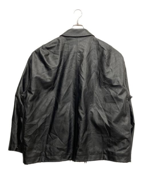 WYM LIDNM（ウィム バイ リドム）WYM LIDNM (ウィム バイ リドム) ARTIFICIAL GRAIN MILITARY BLOUSON ブラック サイズ:Lの古着・服飾アイテム