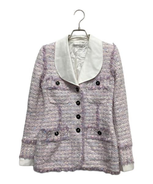 ALESSANDRA RICH（アレッサンドラ リッチ）ALESSANDRA RICH (アレッサンドラ リッチ) ツイードジャケット ピンク サイズ:38の古着・服飾アイテム