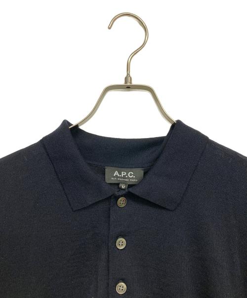 A.P.C.（アーペーセー）A.P.C. (アーペーセー) ニットポロシャツ ネイビー サイズ:M 未使用品の古着・服飾アイテム