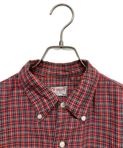 McGREGOR（マックレガー）McGREGOR (マックレガー) 60ｓ チェックボタンダウンシャツ レッド サイズ:Mの古着・服飾アイテム