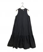 SACRAサクラ）の古着「コットン ナイロン リプルド フィニッシュ ワンピース」｜ブラック