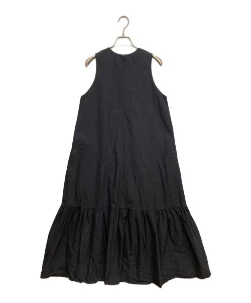 SACRA（サクラ）SACRA (サクラ) コットン ナイロン リプルド フィニッシュ ワンピース ブラック サイズ:38の古着・服飾アイテム