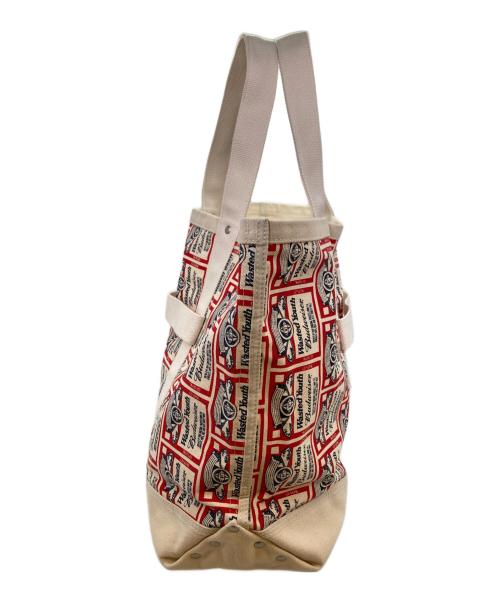 WASTED YOUTH（ウェイステッドユース）Wasted Youth (ウェイステッドユース) BUDWEISER (バドワイザー) WY×BW PATTERN PRINT TOTE BAG アイボリーの古着・服飾アイテム