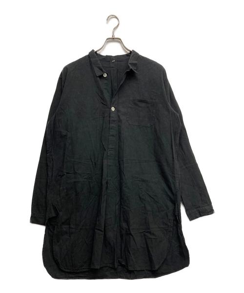 古着（フルギ）古着 (フルギ) 後染めグランパシャツ ブラック サイズ:40の古着・服飾アイテム