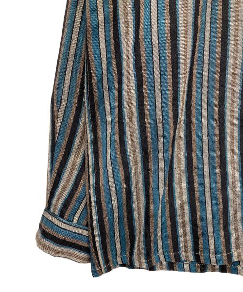 古着（フルギ）古着 (フルギ) ストライプウールシャツ グリーン サイズ:Mの古着・服飾アイテム