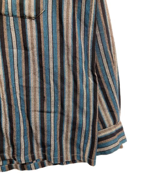 古着（フルギ）古着 (フルギ) ストライプウールシャツ グリーン サイズ:Mの古着・服飾アイテム