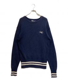 POLO RALPH LAUREN（ポロ・ラルフローレン）の古着「コットンクルーネックニット」｜ネイビー