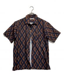 JOURNAL STANDARD（ジャーナルスタンダード）の古着「ワイドシルエット ショートスリーブ 柄シャツ」｜ブラウン