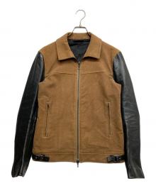 ATTACHMENT（アタッチメント）の古着「ストレッチモールスキン シングルライダース」｜ブラック×ブラウン