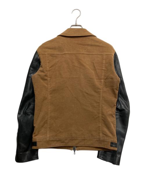 ATTACHMENT（アタッチメント）ATTACHMENT (アタッチメント) ストレッチモールスキン シングルライダース ブラック×ブラウン サイズ:1の古着・服飾アイテム