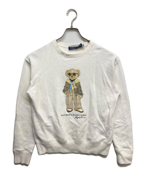 POLO RALPH LAUREN（ポロ・ラルフローレン）POLO RALPH LAUREN (ポロ・ラルフローレン) ポロベアプリントスウェット ホワイト サイズ:XSの古着・服飾アイテム