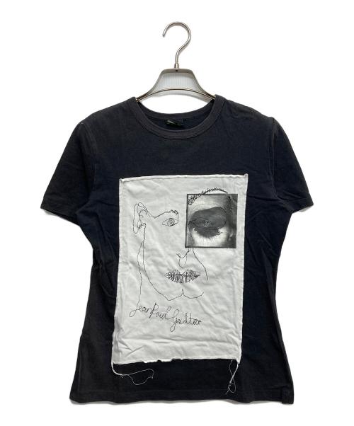 Jean Paul Gaultier FEMME（ジャンポールゴルチエ フェム）Jean Paul Gaultier FEMME (ジャンポールゴルチエ フェム) アートプリントTシャツ ブラック サイズ:40の古着・服飾アイテム