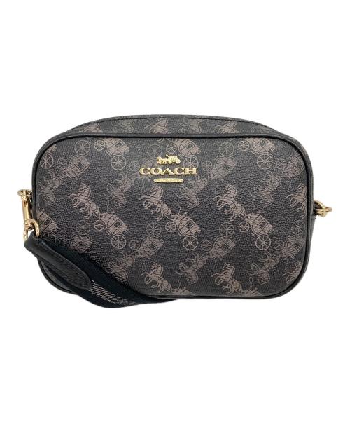 COACH（コーチ）COACH (コーチ) コーティングキャンバス レザーバッグ ブラックの古着・服飾アイテム