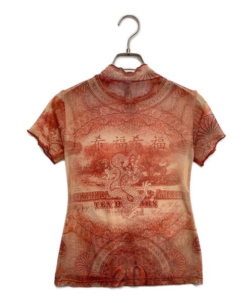 Jaded London（ジェイデッドロンドン）Jaded London (ジェイデッドロンドン) シアーカットソー レッド サイズ:Sの古着・服飾アイテム