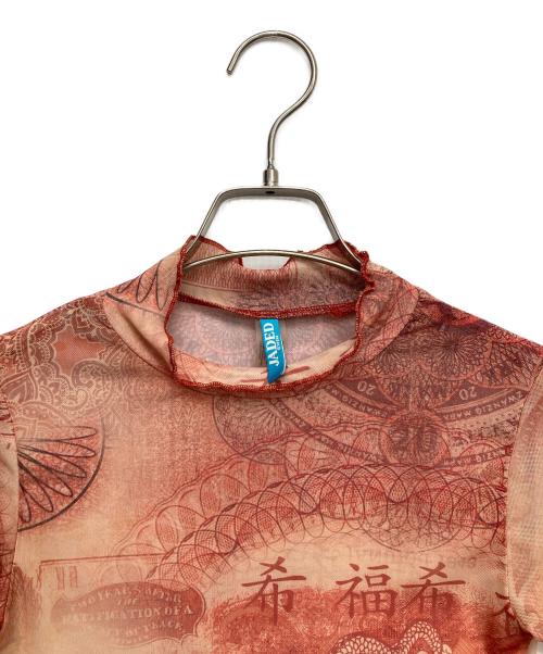 Jaded London（ジェイデッドロンドン）Jaded London (ジェイデッドロンドン) シアーカットソー レッド サイズ:Sの古着・服飾アイテム