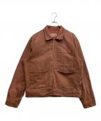 stussyステューシー）の古着「Denim Zip Work Jacket」｜レッド