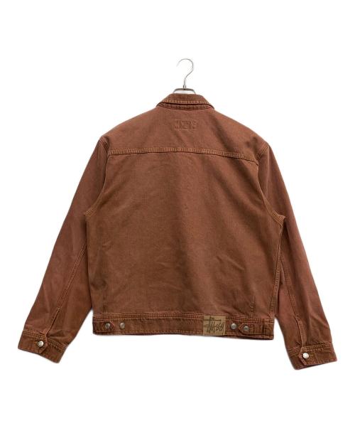 stussy（ステューシー）stussy (ステューシー) Denim Zip Work Jacket レッド サイズ:Lの古着・服飾アイテム