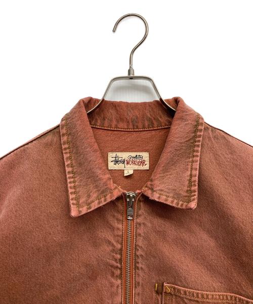 stussy（ステューシー）stussy (ステューシー) Denim Zip Work Jacket レッド サイズ:Lの古着・服飾アイテム