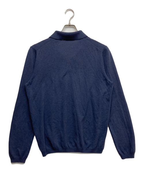 GRAN SASSO（グランサッソ）GRAN SASSO (グランサッソ) L/Sニットポロシャツ ブルー サイズ:50の古着・服飾アイテム