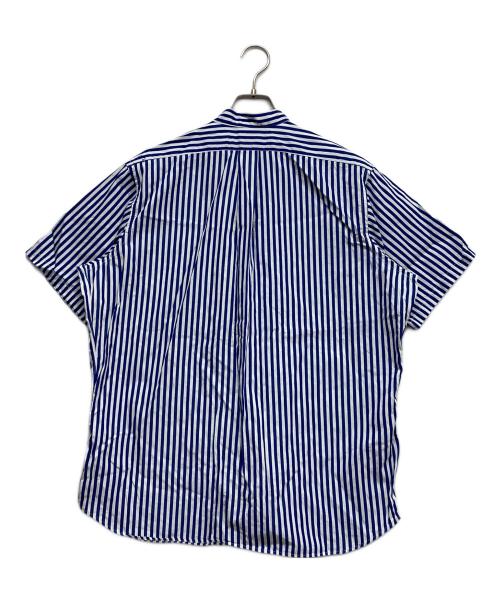 INDIVIDUALIZED SHIRTS（インディビジュアライズドシャツ）INDIVIDUALIZED SHIRTS (インディビジュアライズドシャツ) S/Sプルオーバーストライプシャツ ブルー サイズ:Lの古着・服飾アイテム