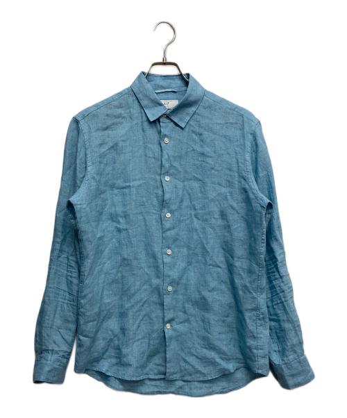 417 by EDIFICE（417 バイ エディフィス）417 by EDIFICE (417 バイ エディフィス) リネンシャツ ブルー サイズ:Mの古着・服飾アイテム
