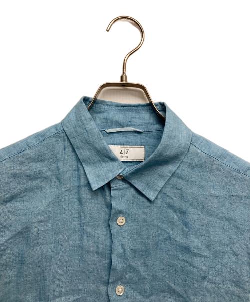 417 by EDIFICE（417 バイ エディフィス）417 by EDIFICE (417 バイ エディフィス) リネンシャツ ブルー サイズ:Mの古着・服飾アイテム