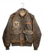 AVIREXアヴィレックス）の古着「50周年記念 A-2 レザージャケット」｜ブラウン
