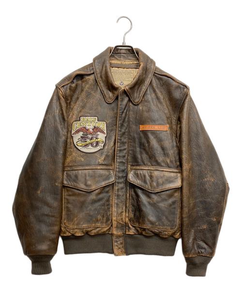 AVIREX（アヴィレックス）AVIREX (アヴィレックス) 50周年記念 A-2 レザージャケット ブラウン サイズ:38の古着・服飾アイテム