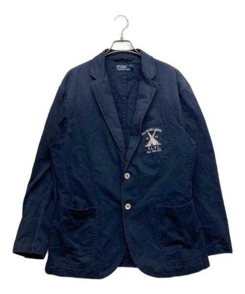 POLO RALPH LAUREN（ポロ・ラルフローレン）POLO RALPH LAUREN (ポロ・ラルフローレン) コットンテーラードジャケット ネイビー サイズ:42の古着・服飾アイテム