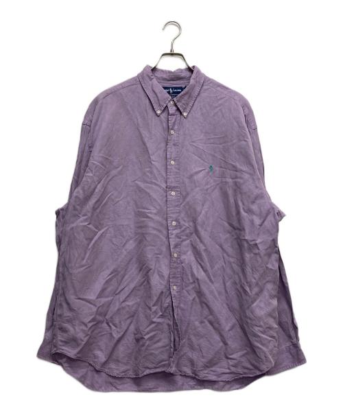 POLO RALPH LAUREN（ポロ・ラルフローレン）POLO RALPH LAUREN (ポロ・ラルフローレン) BLAKE シルクリネンシャツ パープル サイズ:XXLの古着・服飾アイテム